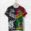 (Custom Personalised) Vanuatu And New Zealand T Shirt Together - Black, Custom Text And Number