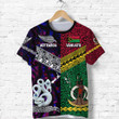 (Custom Personalised) Vanuatu And New Zealand T Shirt Together - Purple, Custom Text And Number