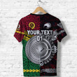 (Custom Personalised) Vanuatu And New Zealand T Shirt Together - Red, Custom Text And Number