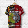 (Custom Personalised) Tonga Ngatu And Australia Aboriginal T Shirt Together, Custom Text And Number