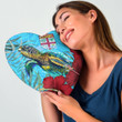 Alohawaii Heart Shaped Pillow - Fiji Turtle Hibiscus Ocean Heart Shaped Pillow A95
