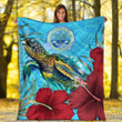 Alohawaii Premium Blanket - Micronesia Turtle Hibiscus Ocean Premium Blanket A95