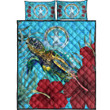 Alohawaii Quilt Bed Set - Northern Mariana ISlands Turtle Hibiscus Ocean Quilt Bed Set A95