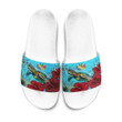 Alohawaii Slide Sandals - Tonga Turtle Hibiscus Ocean Slide Sandals A95