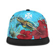 Alohawaii Snapback Hat - Wallis and Futuna Turtle Hibiscus Ocean Snapback Hat | Alohawaii

