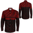 Alohawaii Clothing - (Custom) Polynesian Tattoo Style - Red Version Long Sleeve Button Shirt A7 | Alohawaii