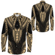 Alohawaii Clothing - Polynesian Tattoo Style - Gold Version Long Sleeve Button Shirt A7 | Alohawaii