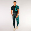 Alohawaii Clothing - Polynesian Tattoo Style Hook - Cyan Version T-Shirt and Jogger Pants A7 | Alohawaii