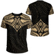 Alohawaii Clothing - Polynesian Tattoo Style Flower - Gold Version T-Shirt A7 | Alohawaii