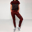 Alohawaii Clothing - Polynesian Tattoo Style Flower - Red Version T-Shirt and Jogger Pants A7