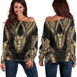 Alohawaii Clothing - Polynesian Tattoo Style - Gold Version Off Shoulder Sweater A7 | Alohawaii