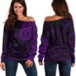 Alohawaii Clothing - Polynesian Tattoo Style Sun - Purple Version Off Shoulder Sweater A7 | Alohawaii