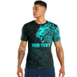 Alohawaii Clothing - Polynesian Tattoo Style Tribal Lion - Cyan Version T-Shirt A7
