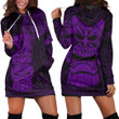 Alohawaii Clothing - Polynesian Tattoo Style Tiki - Purple Version Hoodie Dress A7 | Alohawaii