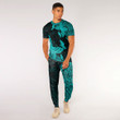 Alohawaii Clothing - Polynesian Tattoo Style Butterfly Special Version - Cyan Version T-Shirt and Jogger Pants A7 | Alohawaii