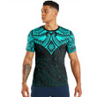 Alohawaii Clothing - (Custom) Polynesian Tattoo Style Flower - Cyan Version T-Shirt A7