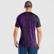 Alohawaii Clothing - Polynesian Tattoo Style Maori Silver Fern - Purple Version T-Shirt A7