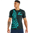 Alohawaii Clothing - New Zealand Aotearoa Maori Silver Fern - Cyan Version T-Shirt A7