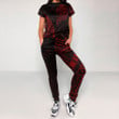 Alohawaii Clothing - Polynesian Tattoo Style Wolf - Red Version T-Shirt and Jogger Pants A7