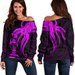 Alohawaii Clothing - Polynesian Tattoo Style Octopus Tattoo - Pink Version Off Shoulder Sweater A7 | Alohawaii