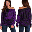 Alohawaii Clothing - (Custom) Polynesian Tattoo Style Sun - Purple Version Off Shoulder Sweater A7 | Alohawaii