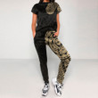 Alohawaii Clothing - Polynesian Tattoo Style Turtle - Gold Version T-Shirt and Jogger Pants A7