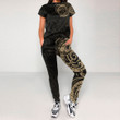 Alohawaii Clothing - Special Polynesian Tattoo Style - Gold Version T-Shirt and Jogger Pants A7
