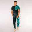 Alohawaii Clothing - Polynesian Tattoo Style Sun - Cyan Version T-Shirt and Jogger Pants A7 | Alohawaii