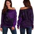 Alohawaii Clothing - Polynesian Tattoo Style - Purple Version Off Shoulder Sweater A7 | Alohawaii