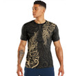 Alohawaii Clothing - Polynesian Tattoo Style Maori Silver Fern - Gold Version T-Shirt A7