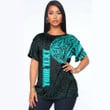 Alohawaii Clothing - (Custom) Polynesian Tattoo Style Snake - Cyan Version T-Shirt A7