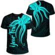 Alohawaii Clothing - Polynesian Tattoo Style Octopus Tattoo - Cyan Version T-Shirt A7 | Alohawaii
