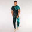 Alohawaii Clothing - Polynesian Tattoo Style - Cyan Version T-Shirt and Jogger Pants A7 | Alohawaii