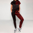 Alohawaii Clothing - Polynesian Tattoo Style Turtle - Red Version T-Shirt and Jogger Pants A7