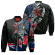 Cook Islands Polynesian Sun and Turtle Tattoo Sleeve Zip Bomber Jacket A35 | Africazone.com