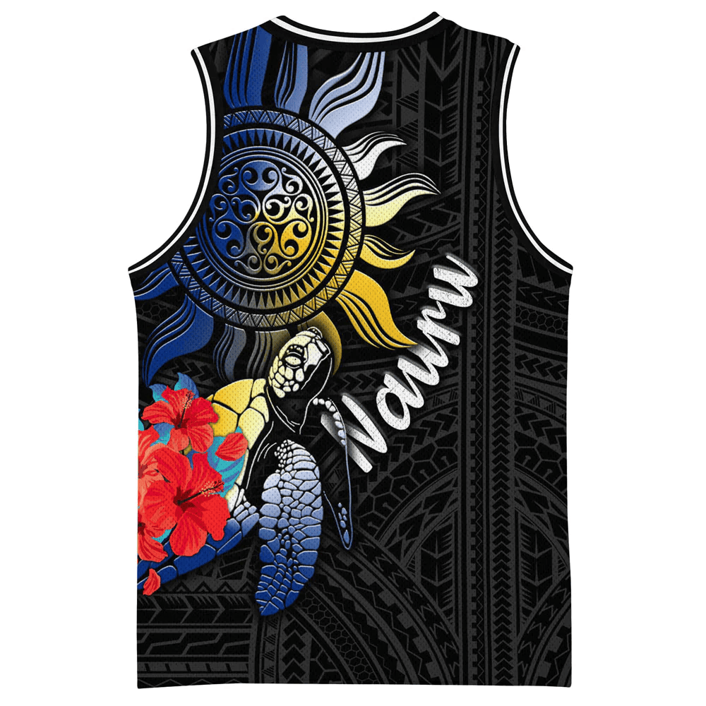 Nauru Polynesian Sun and Turtle Tattoo Basketball Jersey A35 | Alohawaii