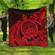Alohawaii Quilt - Hawaii Polynesian Turtle Premium Quilts - Red - AH - J4C