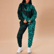 Alohawaii Clothing - Polynesian Tattoo Style Surfing - Cyan Version Hoodie and Joggers Pant A7