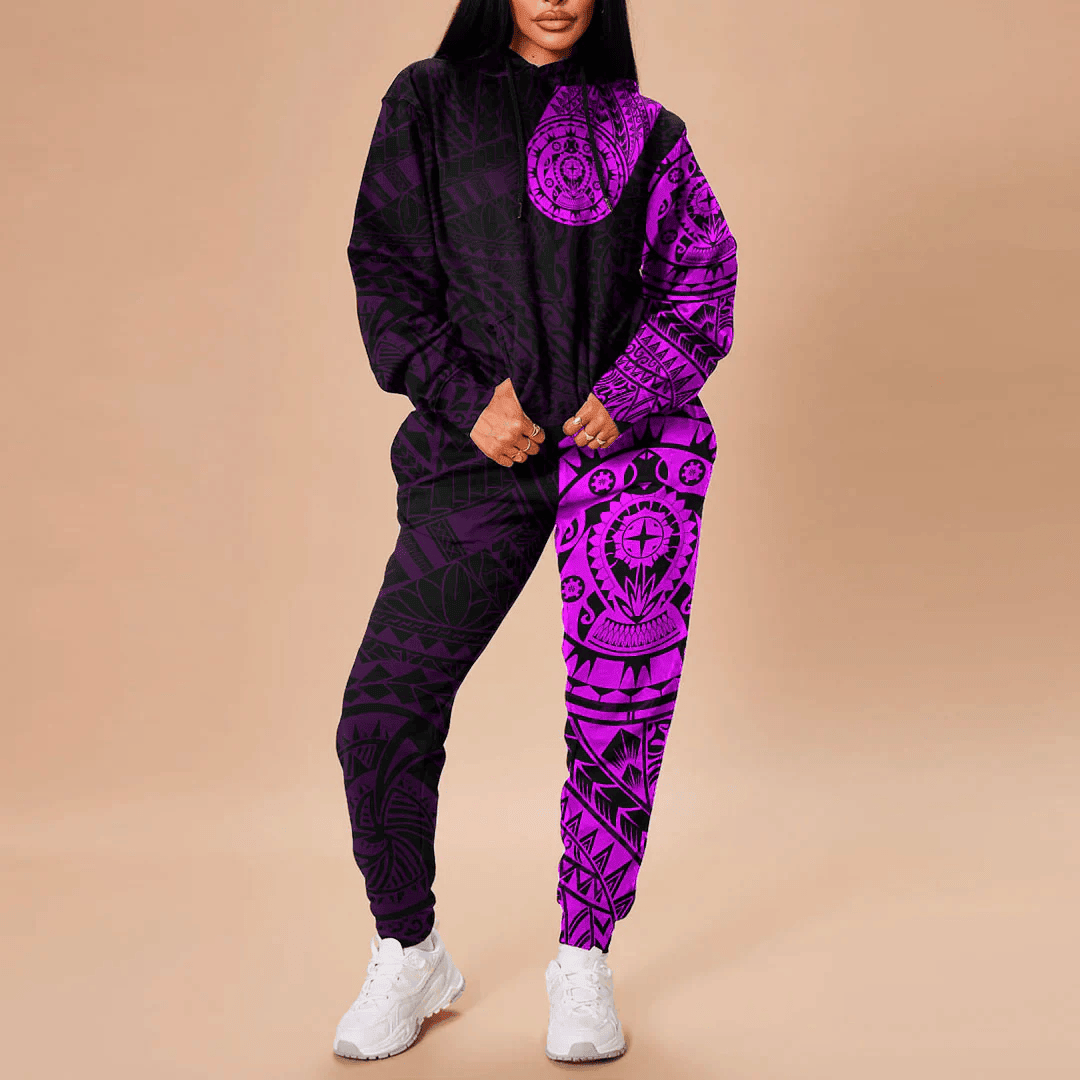 Alohawaii Clothing - Polynesian Tattoo Style Turtle - Pink Version Hoodie and Joggers Pant A7