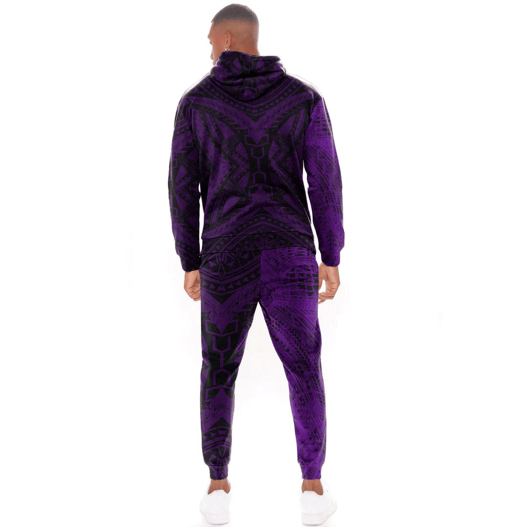 Alohawaii Clothing - (Custom) Polynesian Tattoo Style - Purple Version Hoodie and Joggers Pant A7