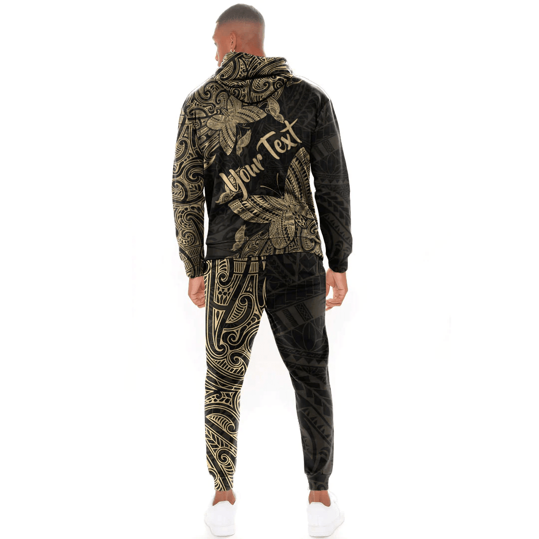 Alohawaii Clothing - (Custom) Polynesian Tattoo Style Butterfly Special Version - Gold Version Hoodie and Joggers Pant A7