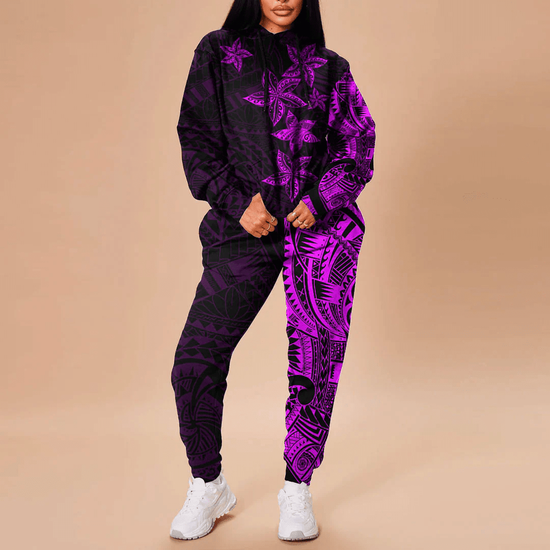 Alohawaii Clothing - Polynesian Tattoo Style - Pink Version Hoodie and Joggers Pant A7