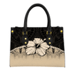 Alohawaii Square Tote Bag - Hibiscus Flower Gold A31