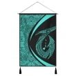 Alohawaii Poster - Hawaii Fish Hook Polynesian Hanging Poster - Circle Style Turquoise