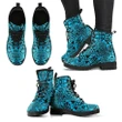 Polynesian Leather Boots Grown Blue White - AH - J1 - Alohawaii