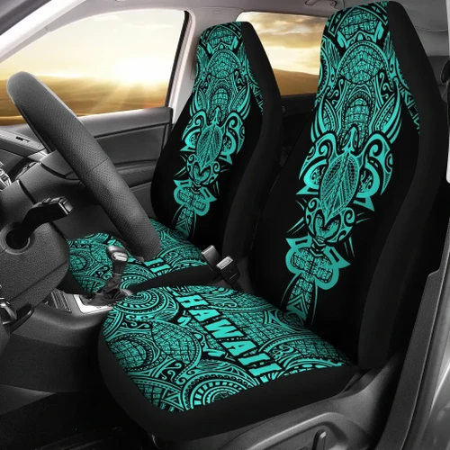 Alohawaii Car Accessory - Hawaii Turtle Polynesian Car Seat Cover - Turquoise - Armor Style - AH J9