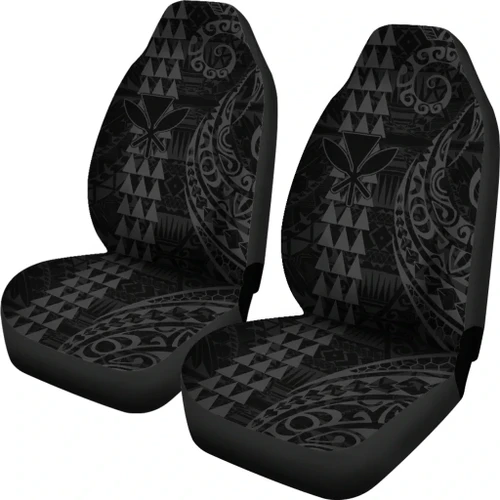 Alohawaii Car Accessory - Kanaka Polynesian Car Seat Covers Grey - AH J4