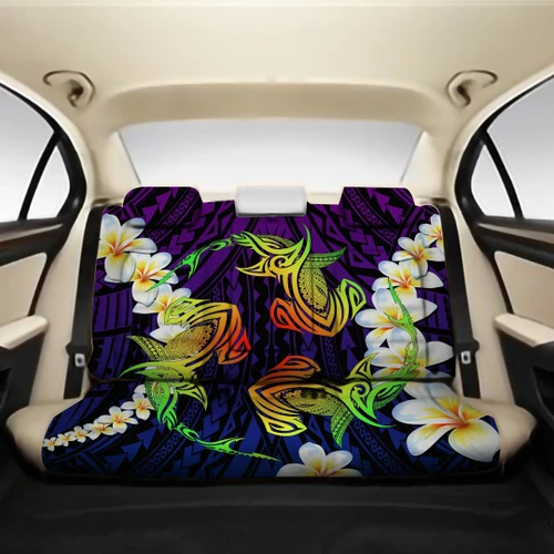 Alohawaii Car Accessory - Hawaii Hammerhead Sharks Polynesian Plumeria Back Seat Cover - Exclusive - AH JW