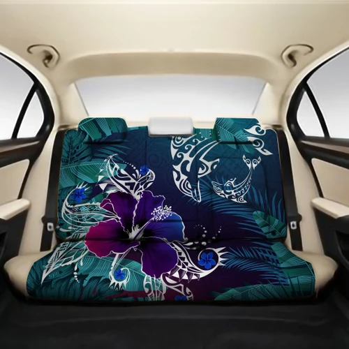 Alohawaii Car Accessory - Hawaii Dophin Flowers And Palms Retro Back Car Seat Covers - AH J8