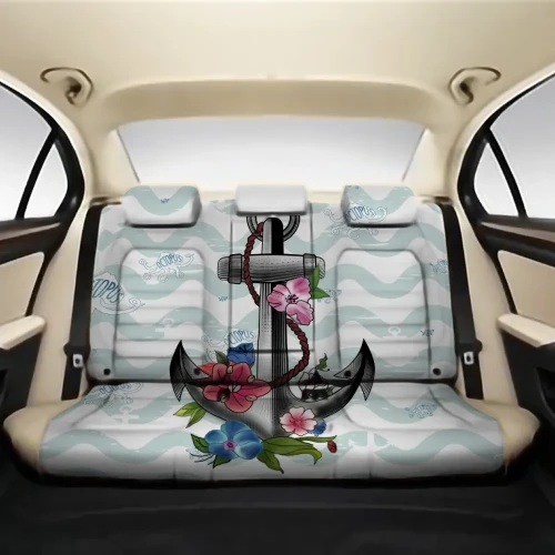 Alohawaii Car Accessory - Anchor Hibiscus Back Seat Cover AH J1